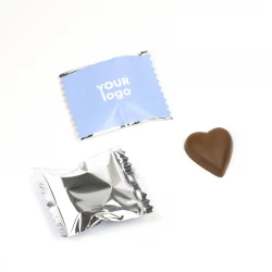 Шоколадное сердце с логотипом (флоу-пак)