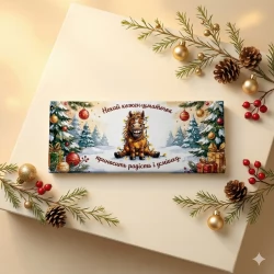 Новорічна шоколадна плитка Нехай кожен шматочок приносить радість і усмішку