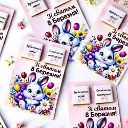 Листівка з шоколадкою Зі святом 8 березня