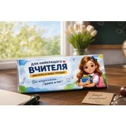 Шоколадна плитка Для найкращого вчителя (від учениці)